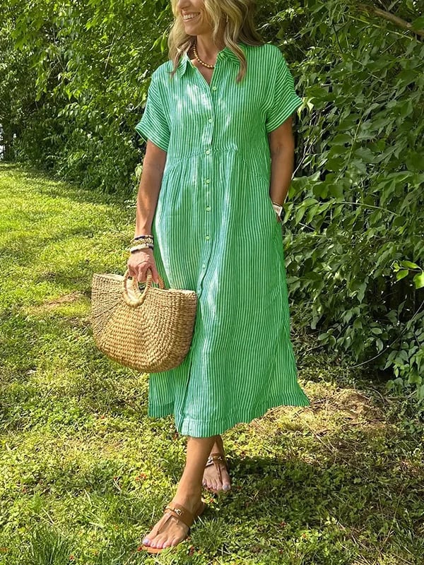 Amirah™ | Elegant Stripe Dress