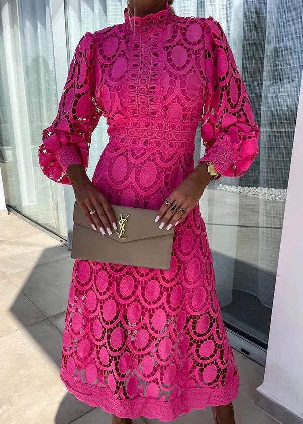 Lilian Flattering Lace Maxi Dress for Special Occasions