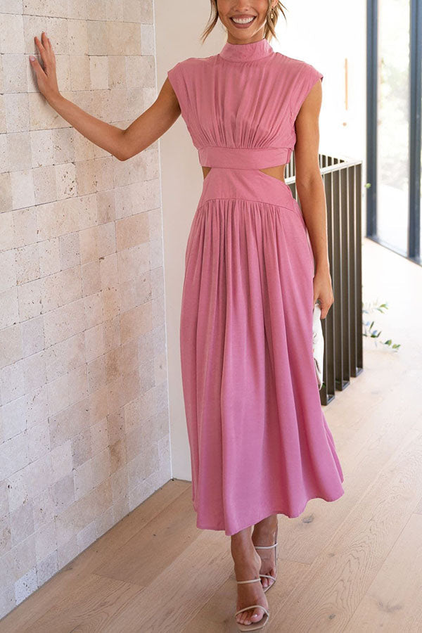 Quincy | Midi-Kleid mit Cut-Out und Taschen