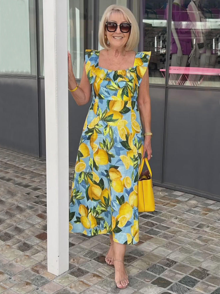 VanDeZaar® | Limón – Sommerkleid mit Zitronenprint