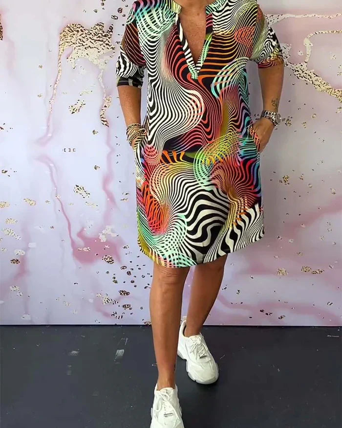 Sanne | Kleid mit buntem Muster