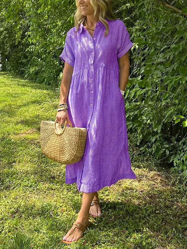 Amirah™ | Elegant Stripe Dress