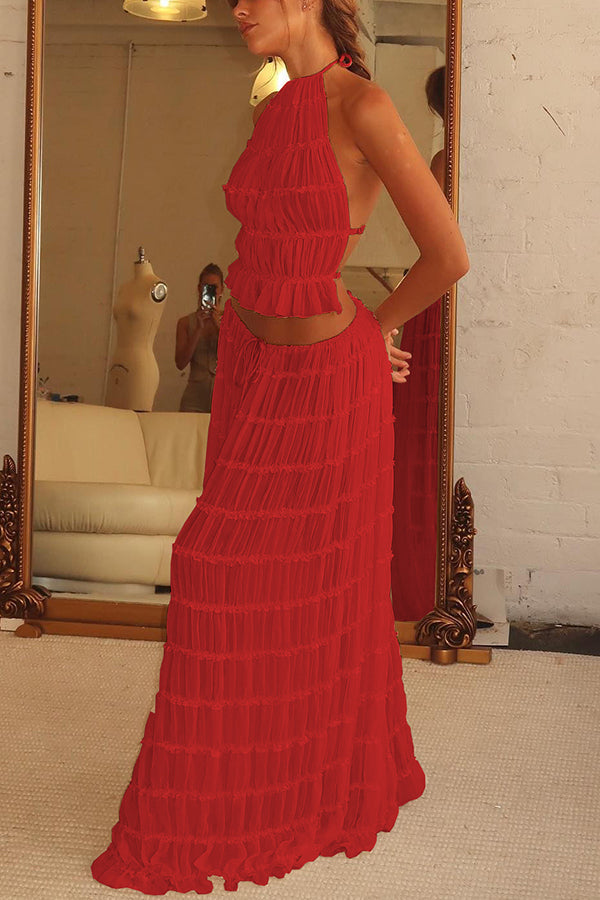 Langer Rock mit Kordelzug und Vintage-Falten – Vielseitigkeit und nostalgischer Charme