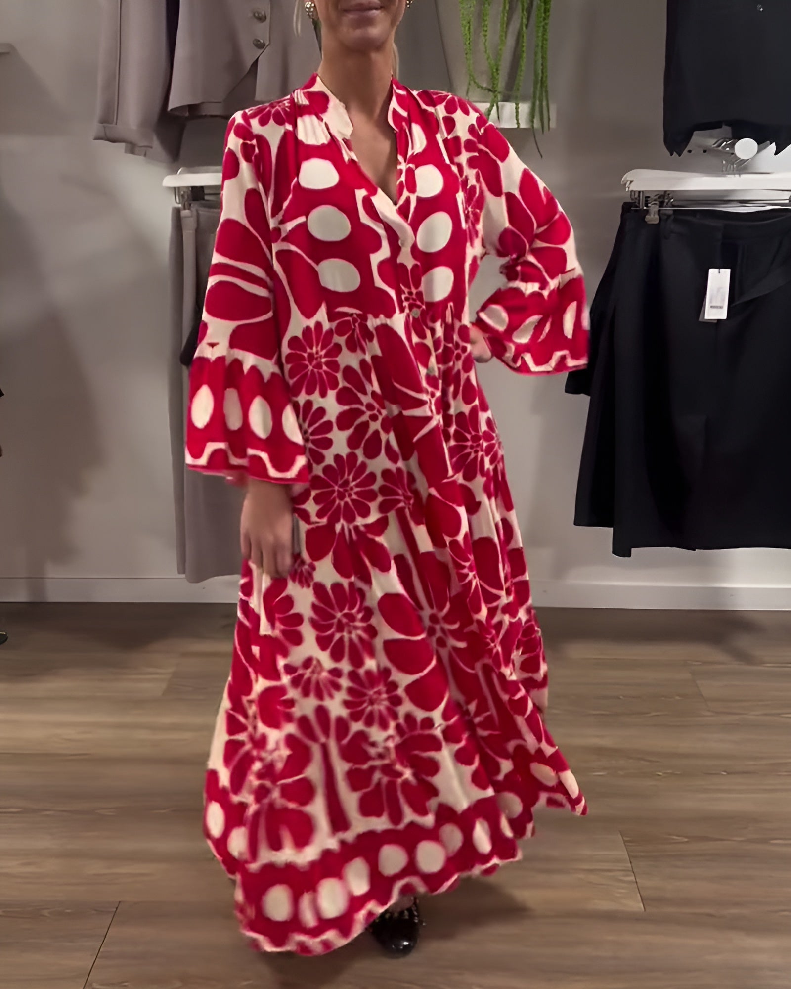 Marielle | Elegantes bedrucktes Maxikleid