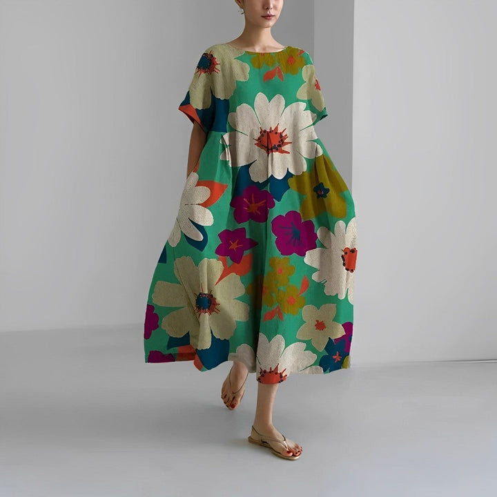 Ceryn™ | Graziöses Kleid mit Blumenmotiv