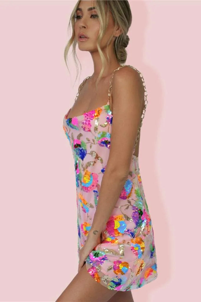 Letha™ | Schimmerndes Mini-Kleid