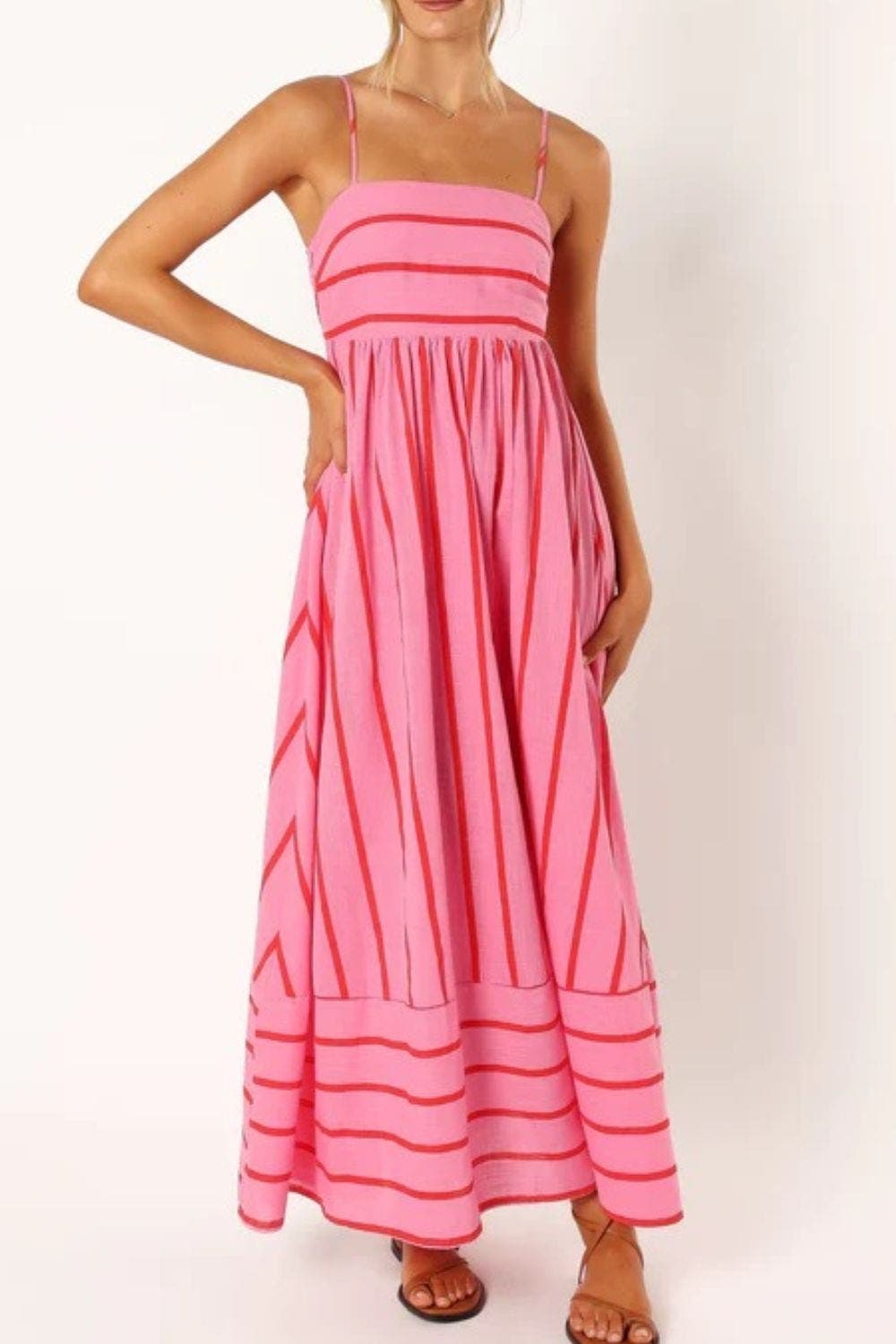 Valli™ | Schulterfreies Maxikleid mit Blumenmuster