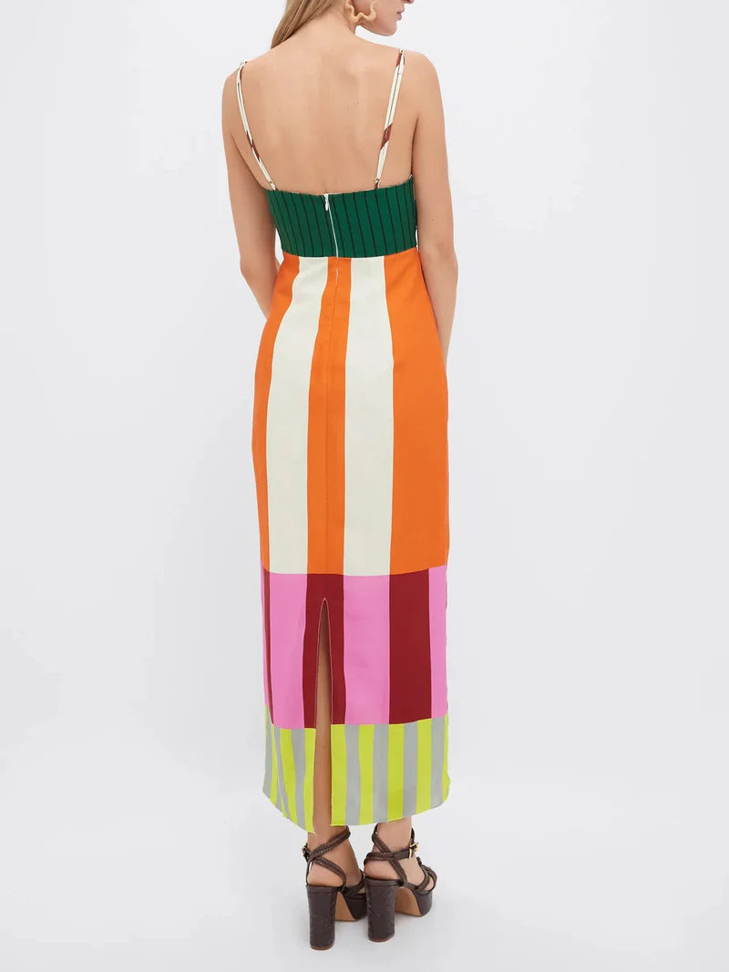 Paloma™ | Maxi-Kleid mit buntem Streifenmuster