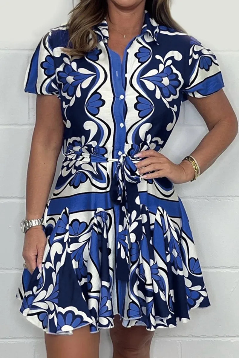 ISHA | Kurzkleid mit Blumenmuster