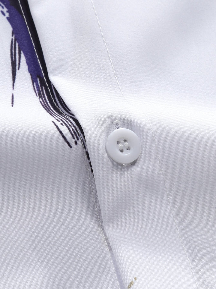 Hemd mit Pinselstrichmuster und Badehose mit Knopfleiste