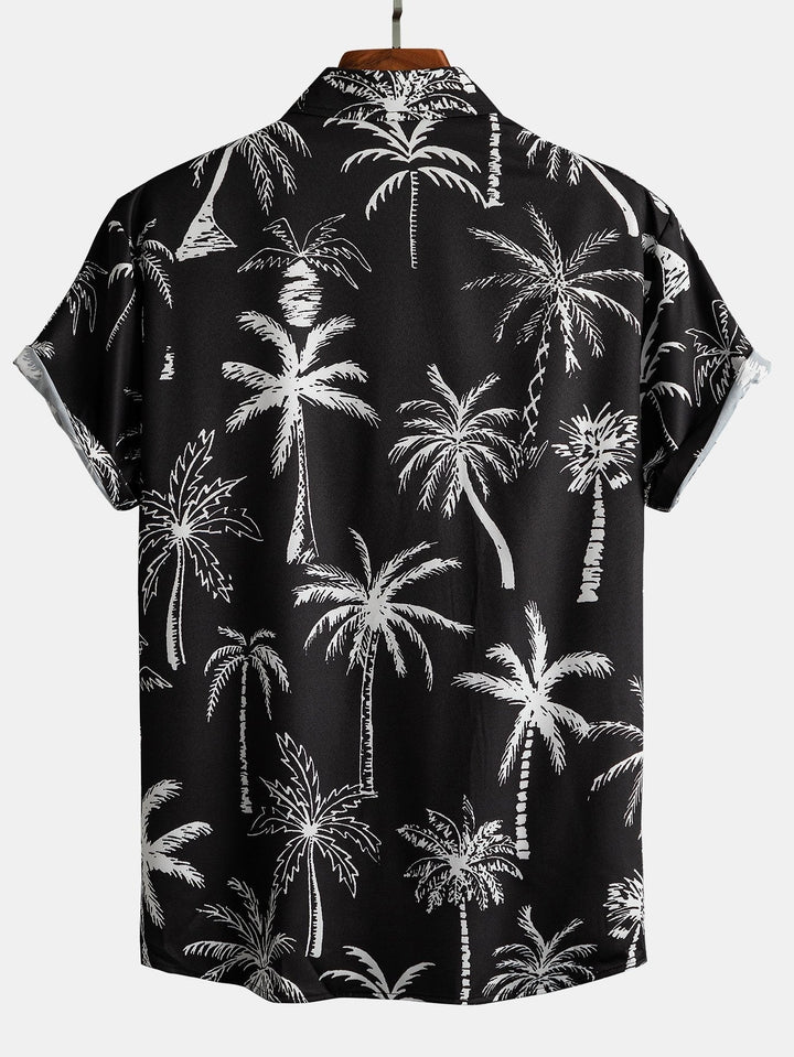 Hemd mit Palmen-Print und Badehose mit Knopfleiste
