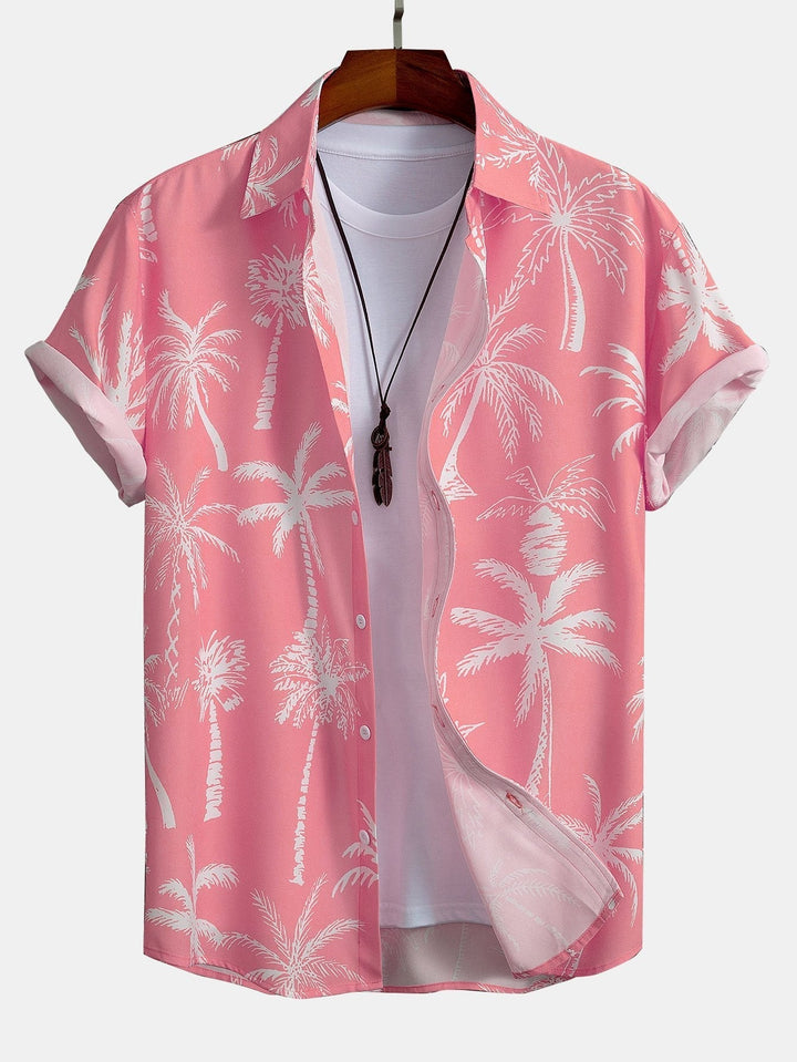 Hemd mit Palmen-Print und Badehose mit Knopfleiste
