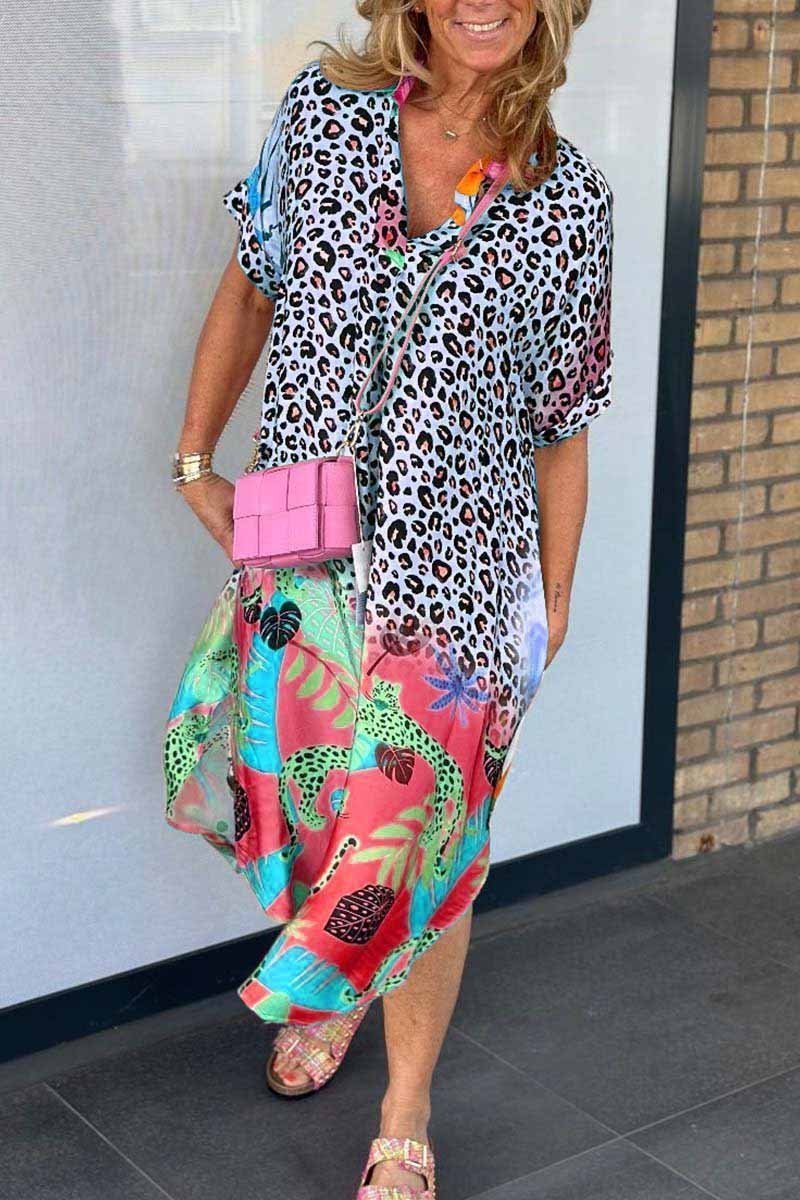 AMARA | Locker sitzendes Kleid mit Leopardenmuster