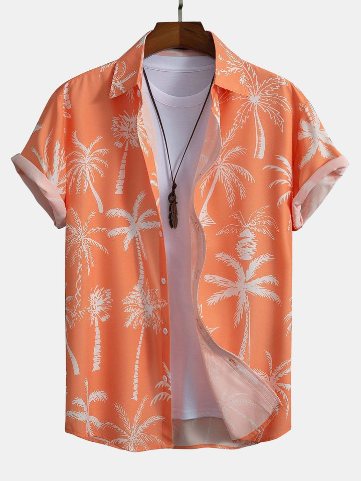 Hemd mit Palmen-Print und Badehose mit Knopfleiste