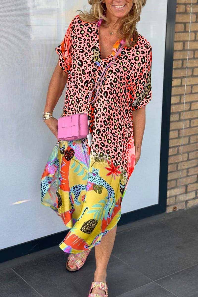 AMARA | Locker sitzendes Kleid mit Leopardenmuster
