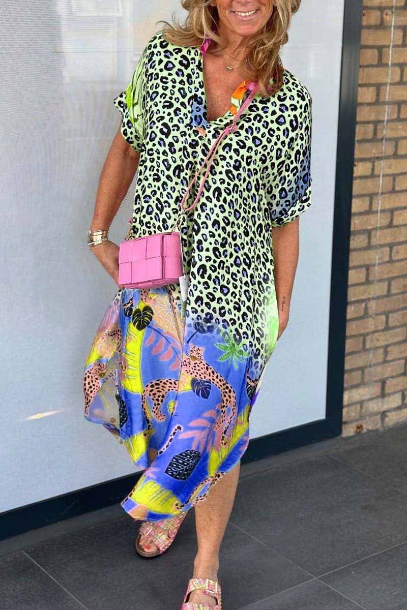AMARA | Locker sitzendes Kleid mit Leopardenmuster