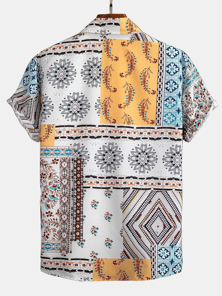 Hemd mit Schalprint und Badehose mit Knopfleiste