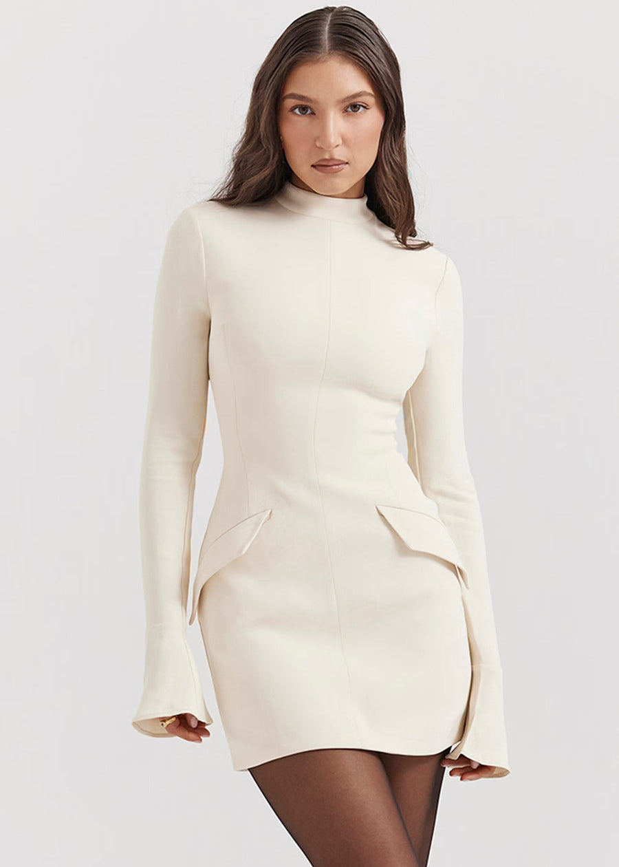 Isolde High-Collar Mini Dress