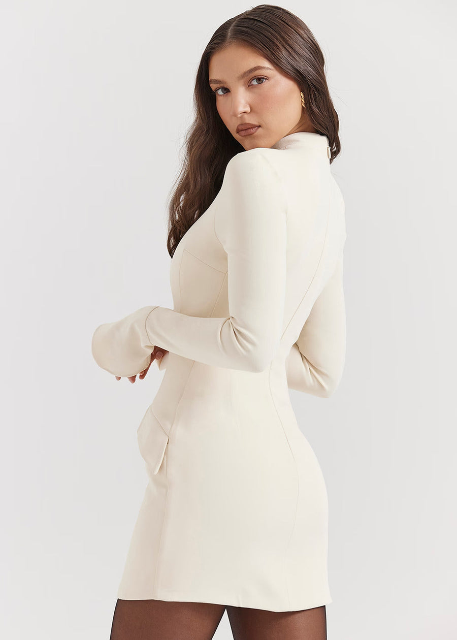 Isolde High-Collar Mini Dress