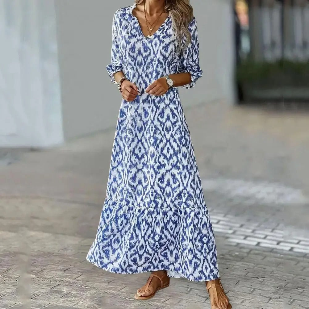VanDeZaar® | Sommerkleid mit V-Ausschnitt