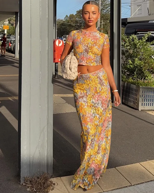 Ophelia – Damen 2-teiliges bedrucktes Set