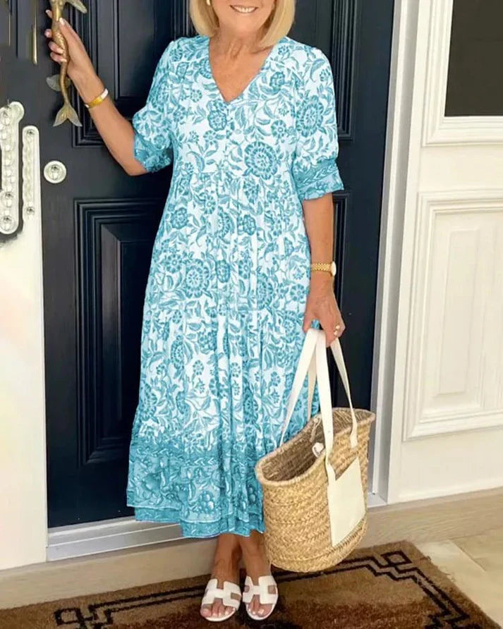 Isla - Boho V-Ausschnitt Kleid