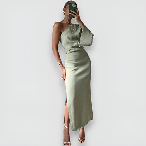 Zara One-Shoulder Maxi Dress