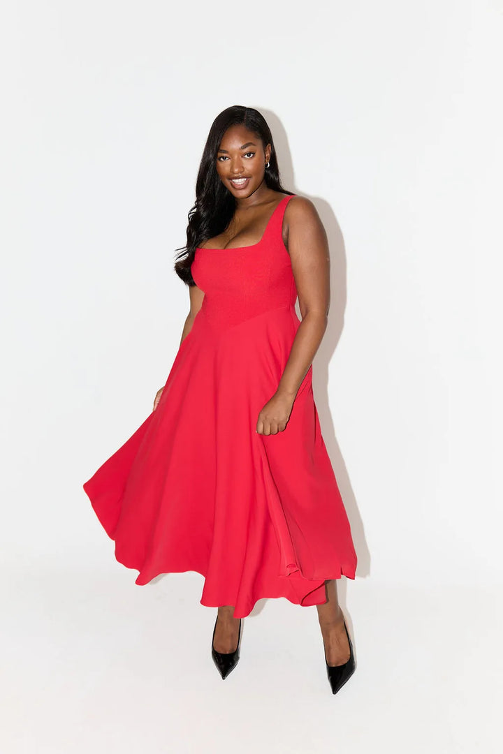YARA-BELLE | Midikleid mit hoher Taille