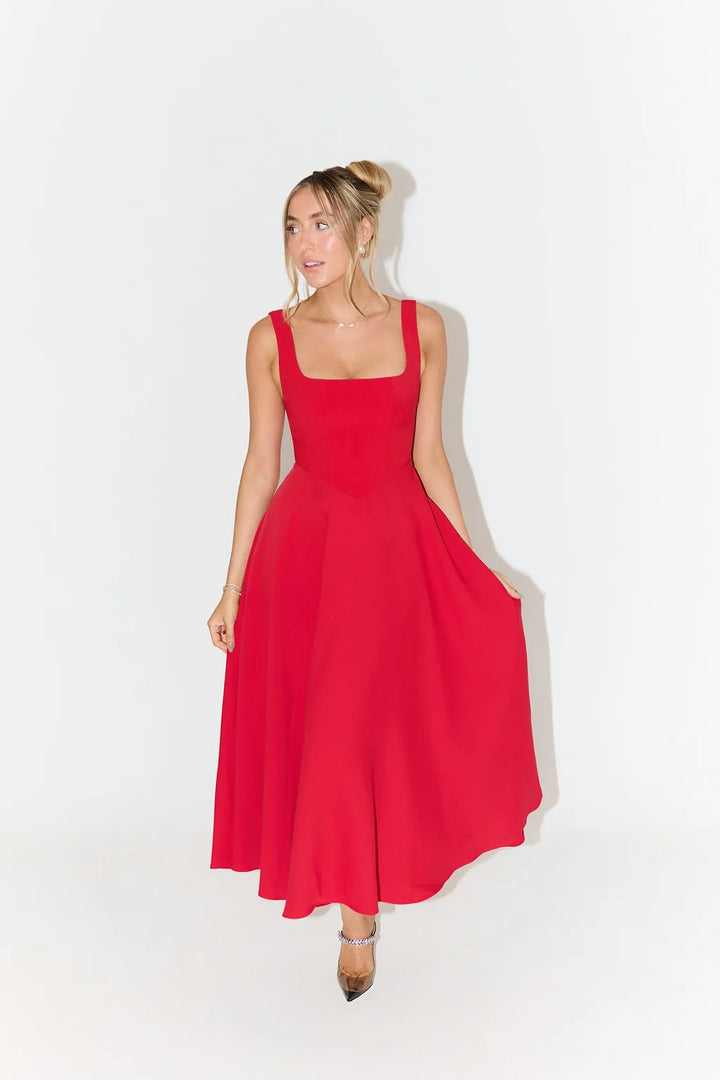 YARA-BELLE | Midikleid mit hoher Taille