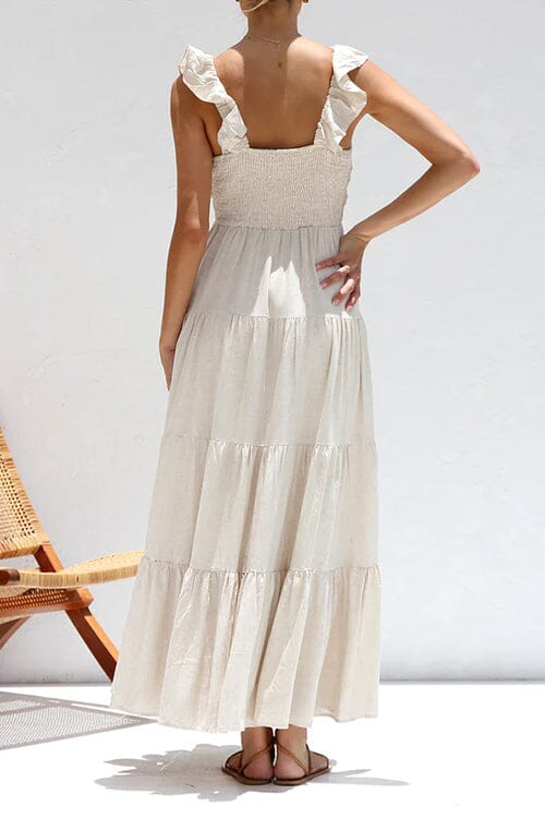 ODETTE | ELEGANTES MAXIKLEID MIT RAFFUNGEN
