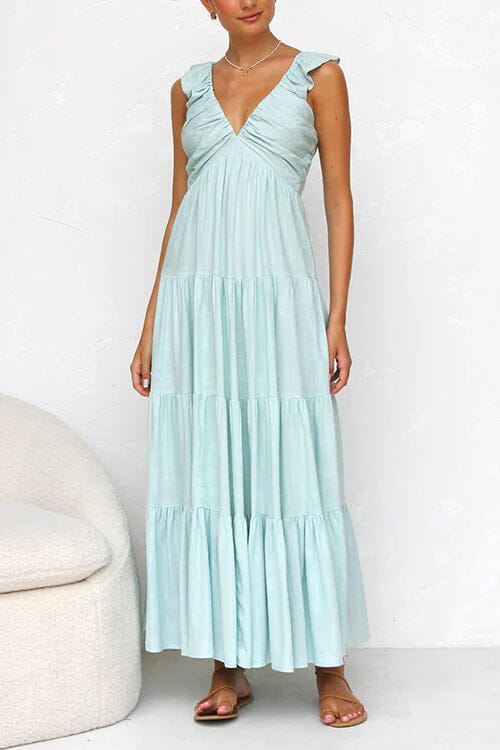 ODETTE | ELEGANTES MAXIKLEID MIT RAFFUNGEN