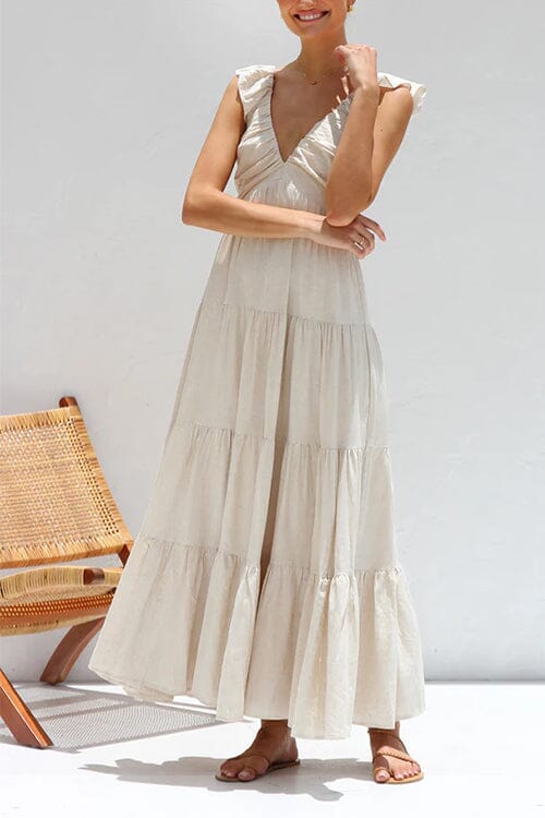 ODETTE | ELEGANTES MAXIKLEID MIT RAFFUNGEN