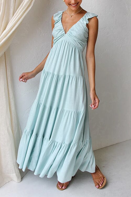 ODETTE | ELEGANTES MAXIKLEID MIT RAFFUNGEN