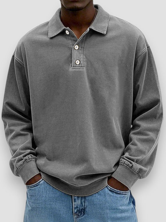 Harris Long-Sleeve Cotton Polo Shirt