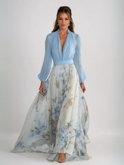 TILLY | ELEGANTES MAXIKLEID MIT BLUMENMUSTER