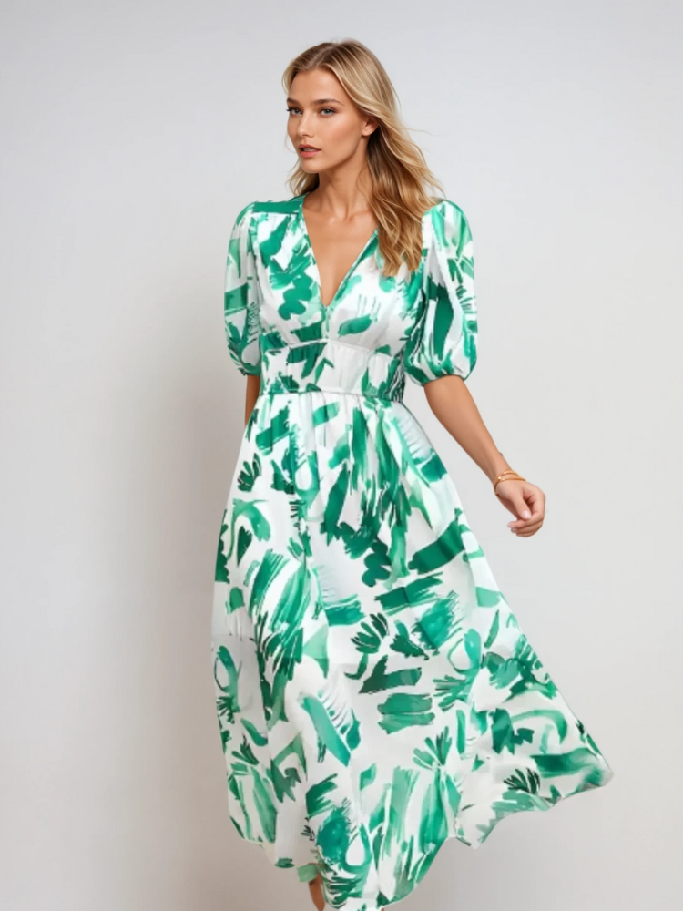 ELIZABETH | LOCKERES MIDIKLEID MIT V-AUSSCHNITT
