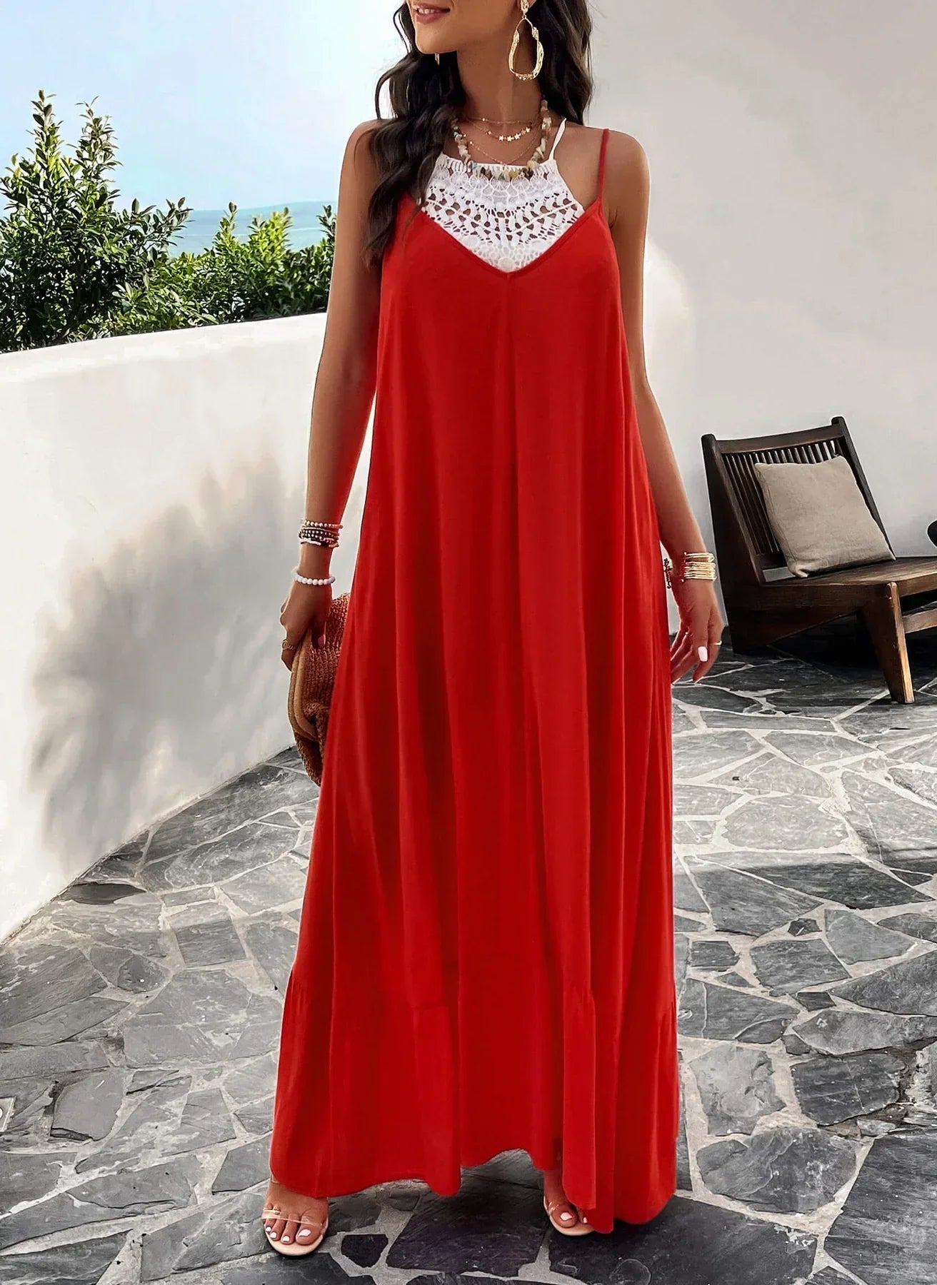 Rosenda – Maxikleid mit Taschen und Olivendesign