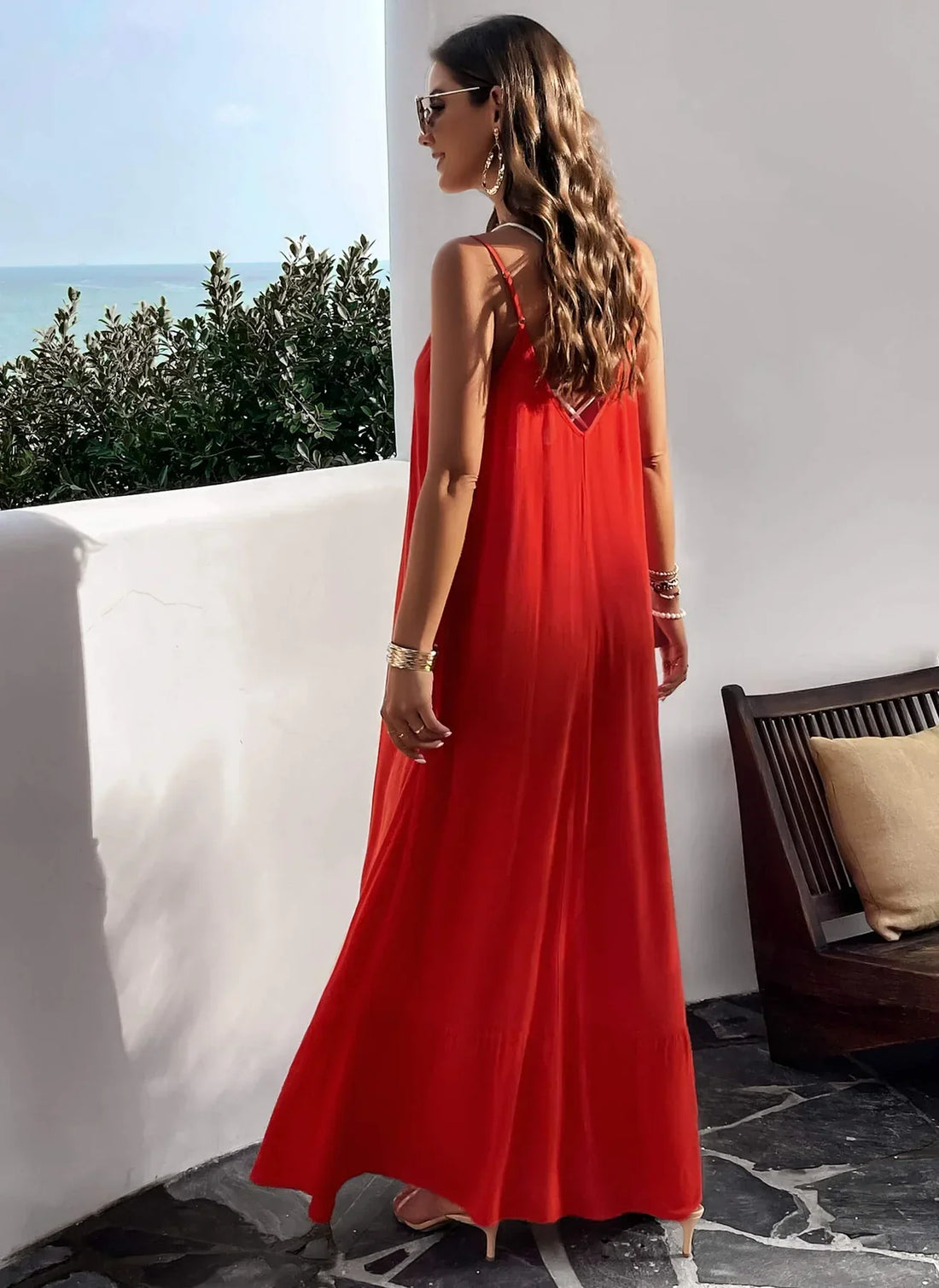 Rosenda – Maxikleid mit Taschen und Olivendesign
