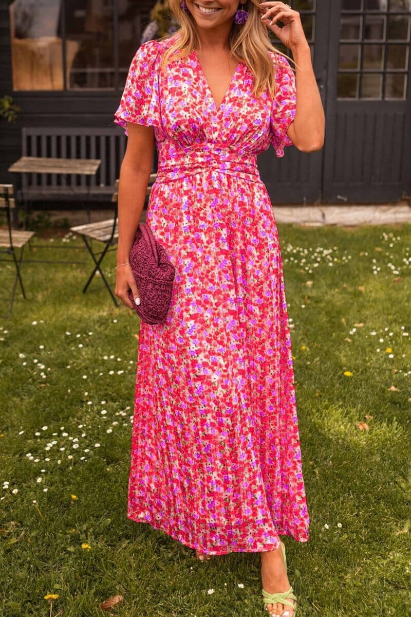 Sophina Floral V-Neck Maxi Dress