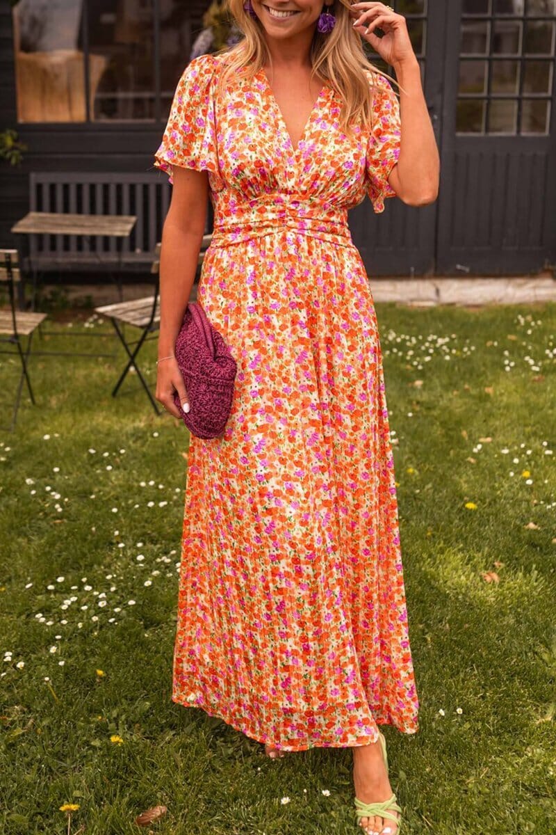 Sophina Floral V-Neck Maxi Dress
