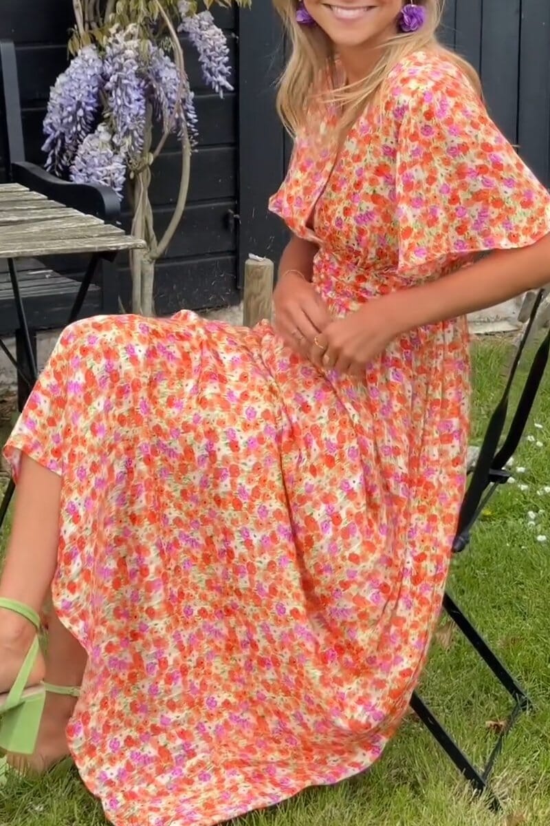 Sophina Floral V-Neck Maxi Dress