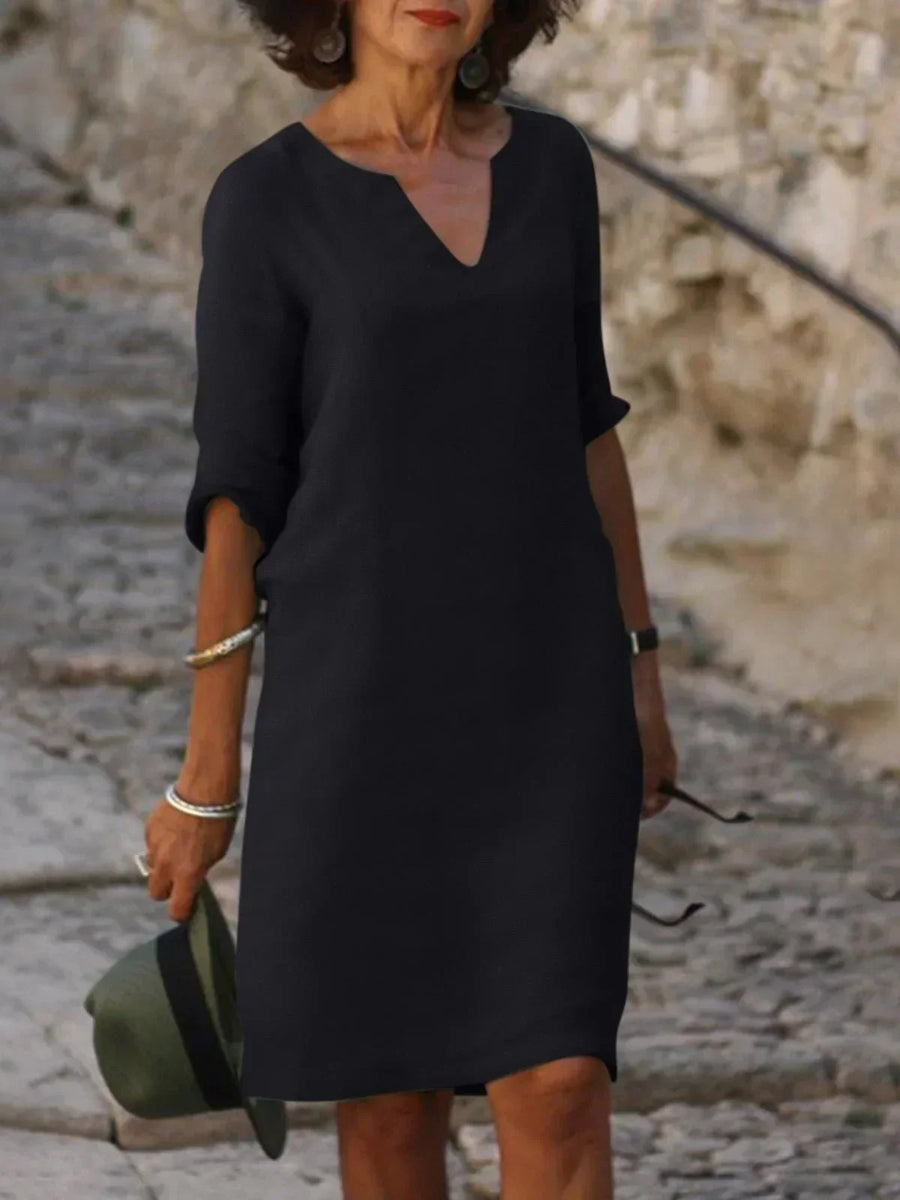 Maya V-Neck Midi Dress