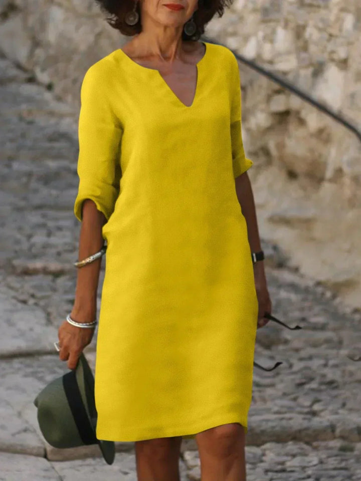 Maya™ | Zeitloses V-Ausschnitt-Midikleid