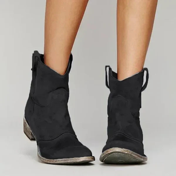 Maddalena Rustic Faux-Leather Embroidered Cowboy Boots
