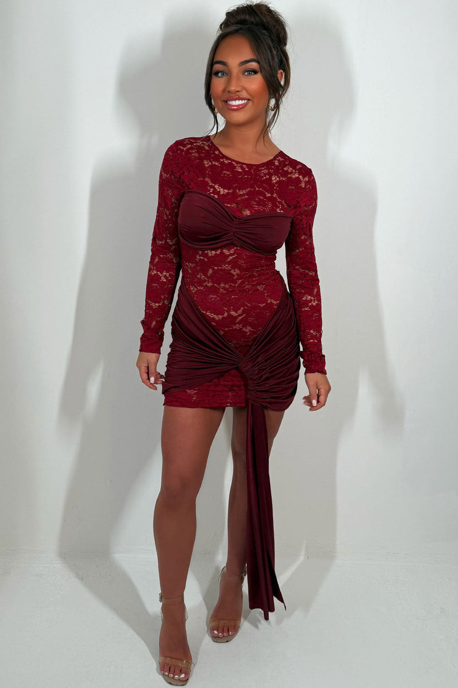 Lace Sleeved Lace Dress