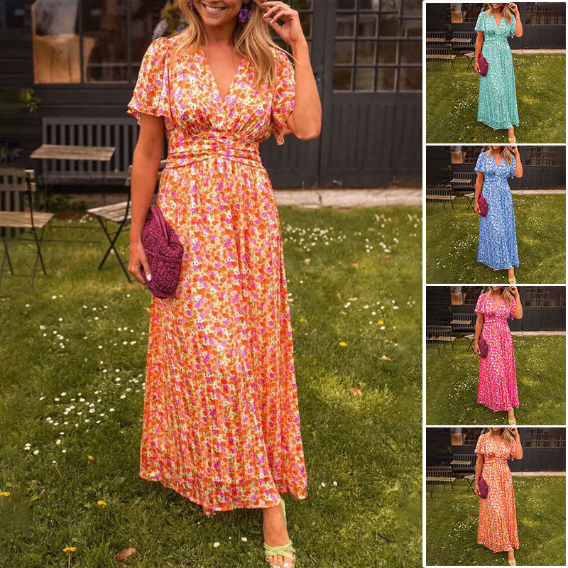 Camilla | Blumenkleid mit V-Ausschnitt