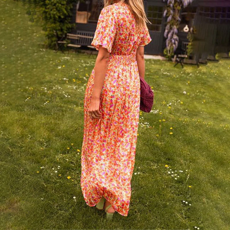 Camilla | Blumenkleid mit V-Ausschnitt