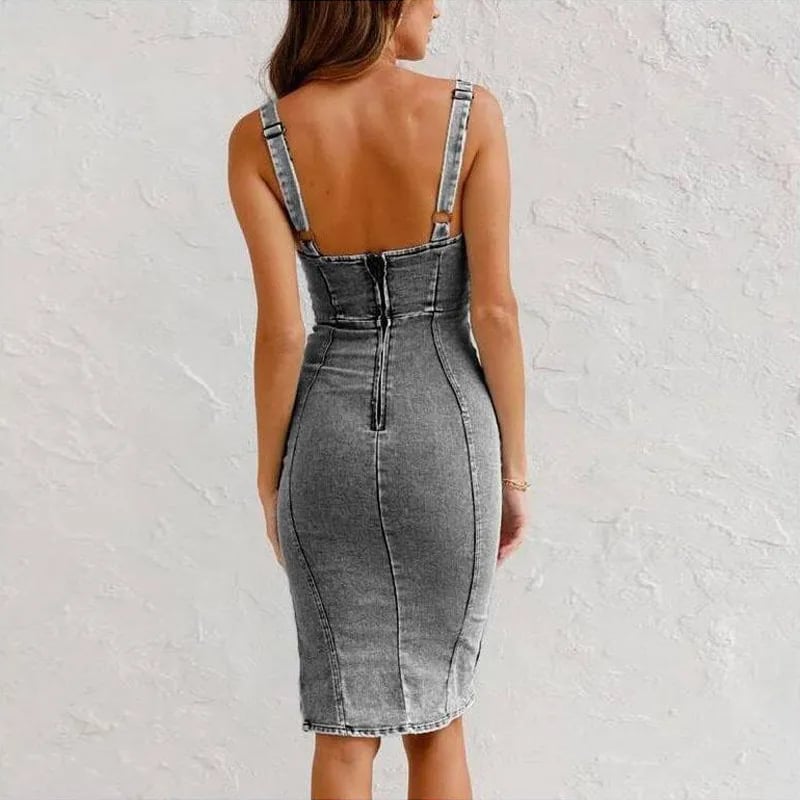Raluca Denim Curve Dress