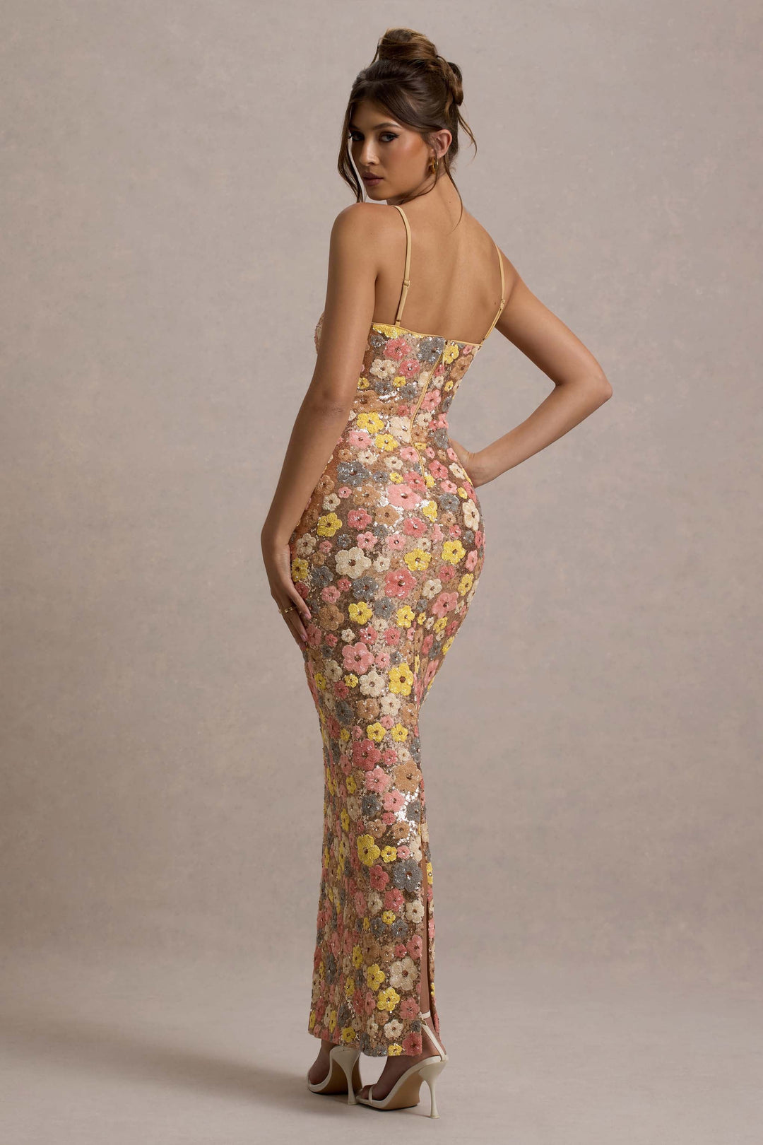 Elira™ | Maxikleid mit Pailletten und Blumenmuster