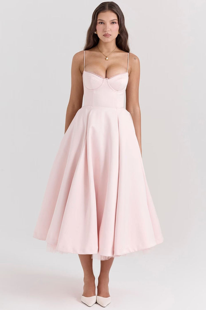 OONA | ELEGANTES MIDIKLEID MIT TRÄGERN